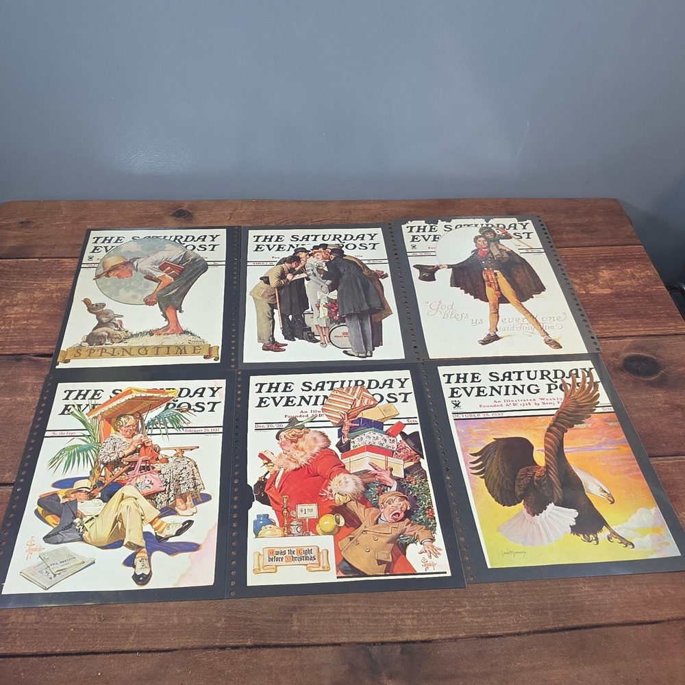 The Saturday Evening Post Cover Prints Set Multicolor Good Norman Rockwell Art